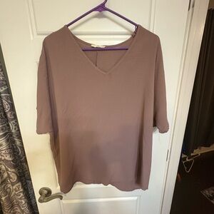 Entro Mauve Short Sleeve V-Neck Top